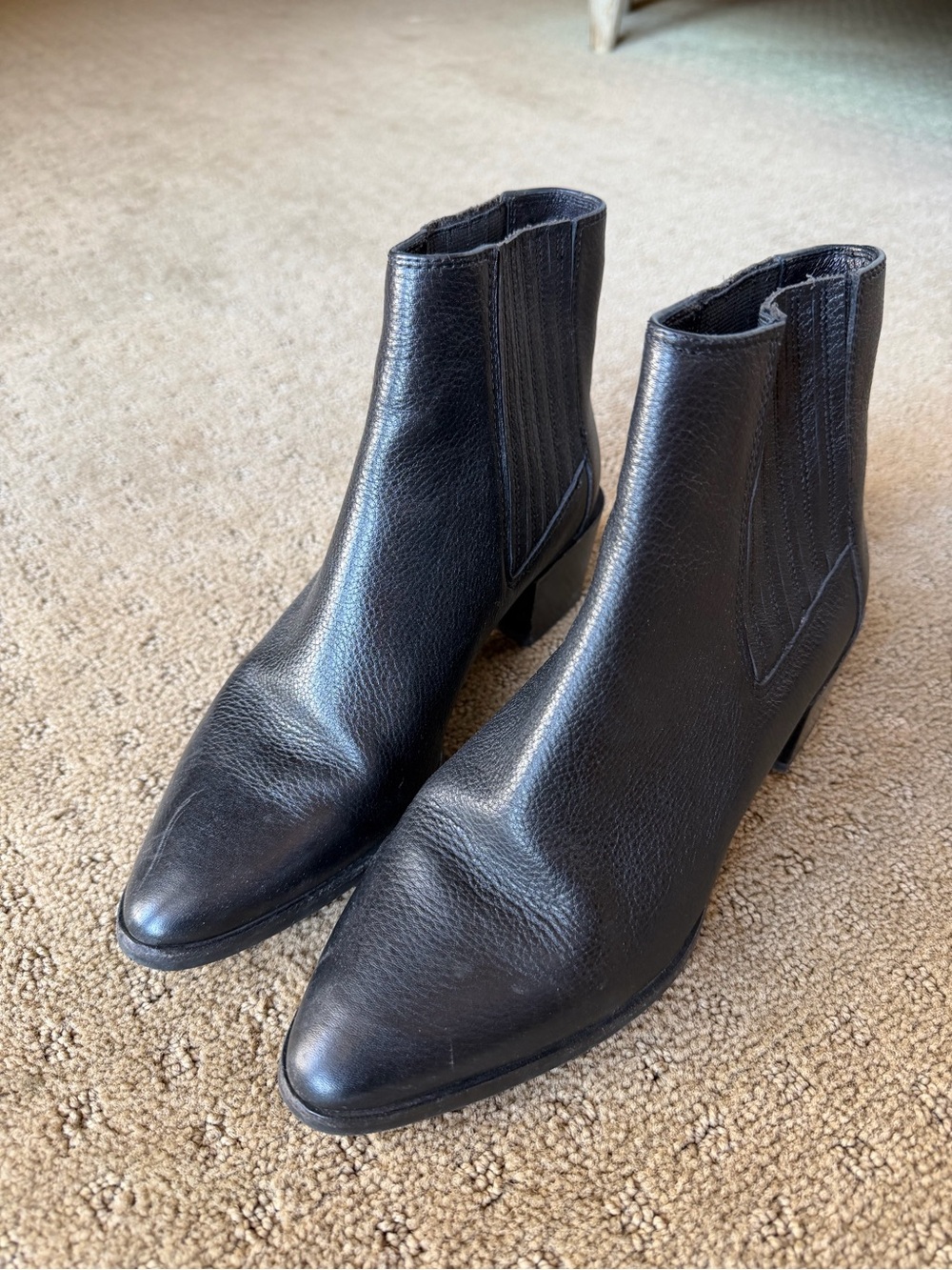rag & bone Black Leather Chelsea Ankle Boots